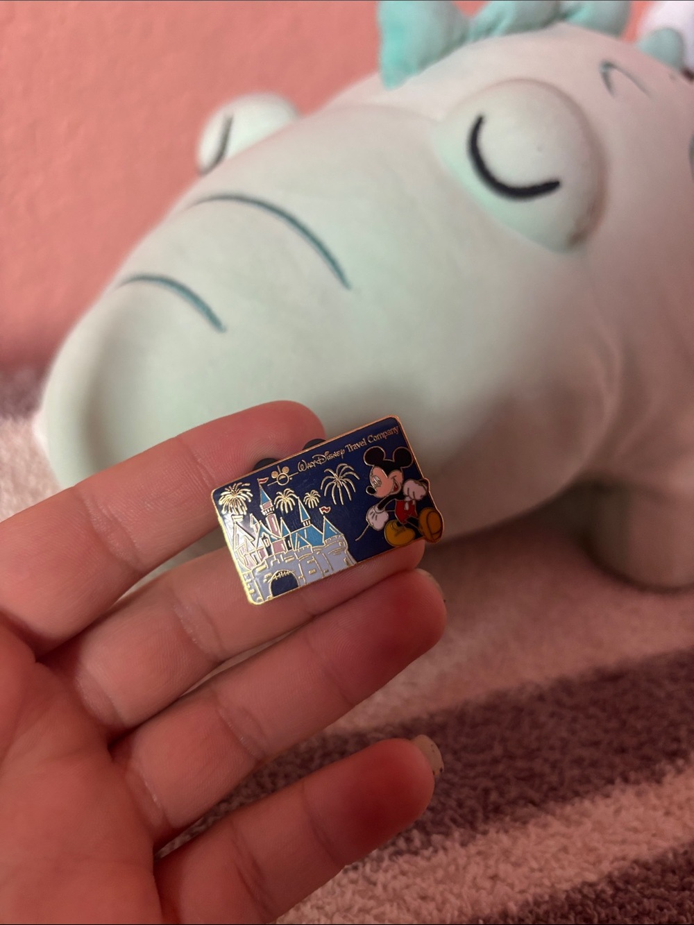 Disney Mickey Mouse Blue and Gold Castle Enamel Pin